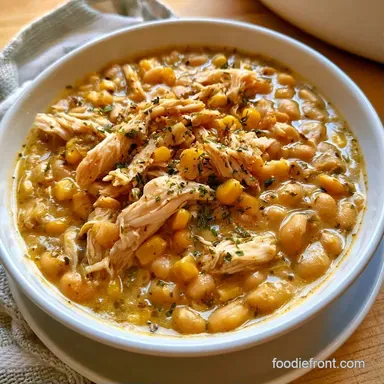 Slow Cooker Chicken Chili for 6 Servings Recipe Card