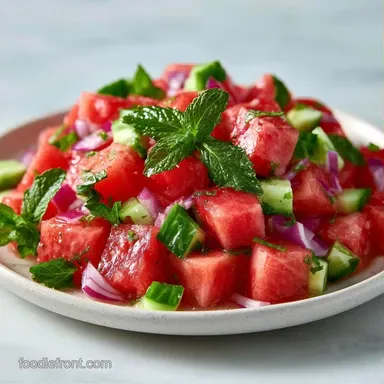 Spicy Watermelon Salad in 15 Minutes Recipe Card