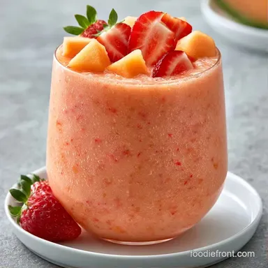 Strawberry Cantaloupe Smoothie for 2 Recipe Card