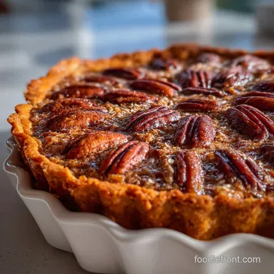 Sweet Potato Pecan Pie Baked Golden Recipe Card