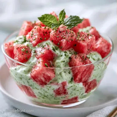 Sweet Watermelon Dessert Cup: Creamy Recipe Card