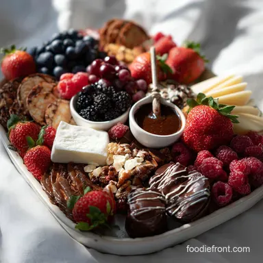 Creative Valentines Charcuterie Board Idea with Chocolate and Berries Ready in 30 Min Recipe Card