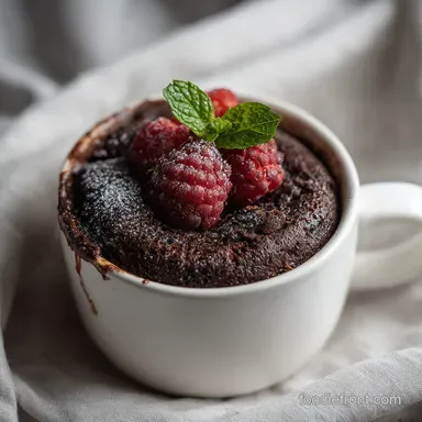 Vegan Chocolate Mug Cake with Chocolate Chips in 3 Minutes Recipe Card