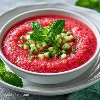 Watermelon Gazpacho Soup in 10 Minutes
