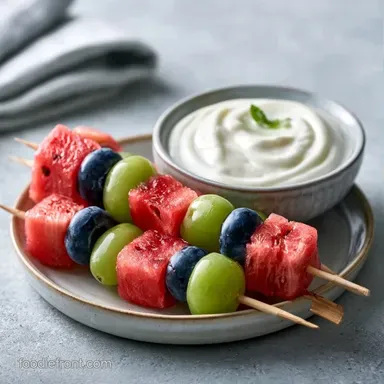Watermelon Snack Skewers in 15 Minutes Recipe Card
