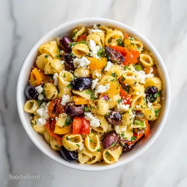 Quick Italian Pasta Salad in 15 Minutes: Zesty and Crisp Recipe Card