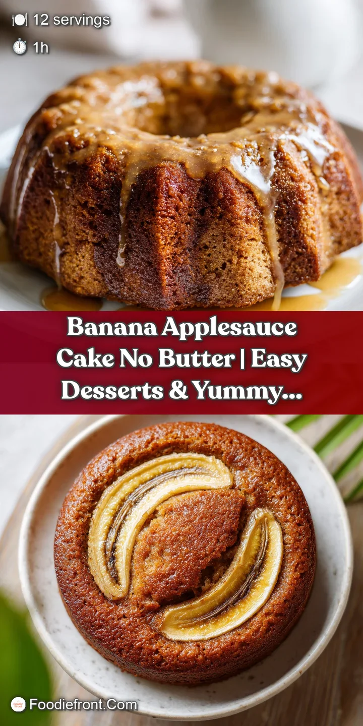 Close-up of a fluffy banana applesauce cake slice showing its soft, moist texture and warm, inviting color.