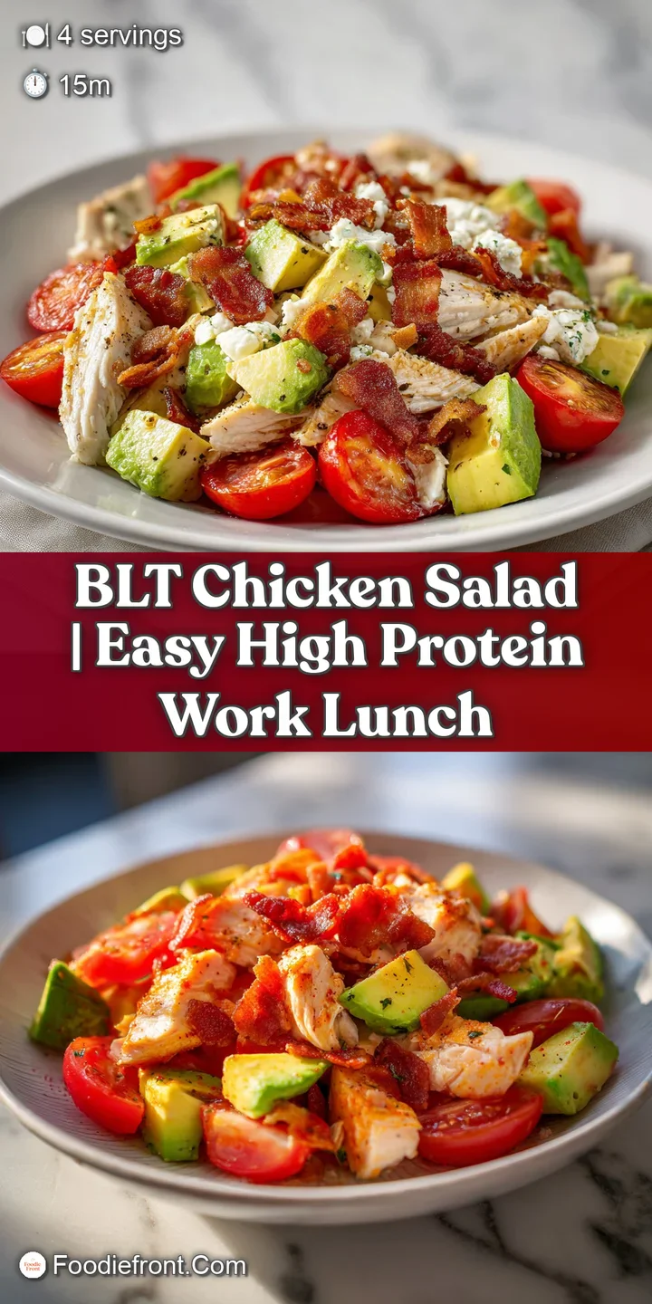 Close-up of juicy grilled chicken, crispy bacon, and creamy avocado chunks mixed with vibrant red tomato slices.