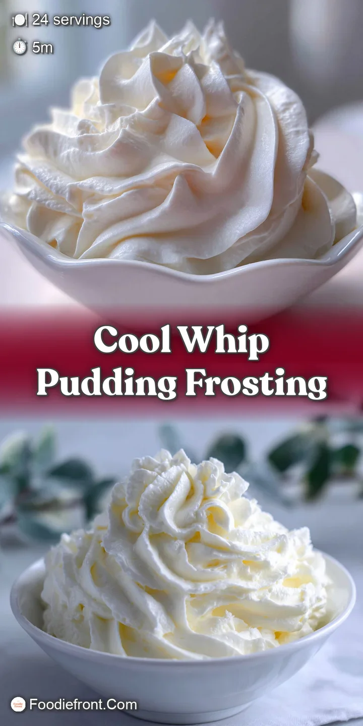 Close-up of dreamy white Cool Whip frosting. Soft, ethereal peaks create a tempting, cloud-like texture.