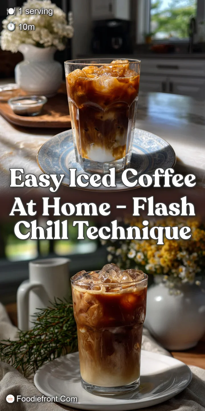 Close-up shot of an iced coffee, creamy milk swirling into rich dark coffee, creating a beautiful contrast, condensation f...