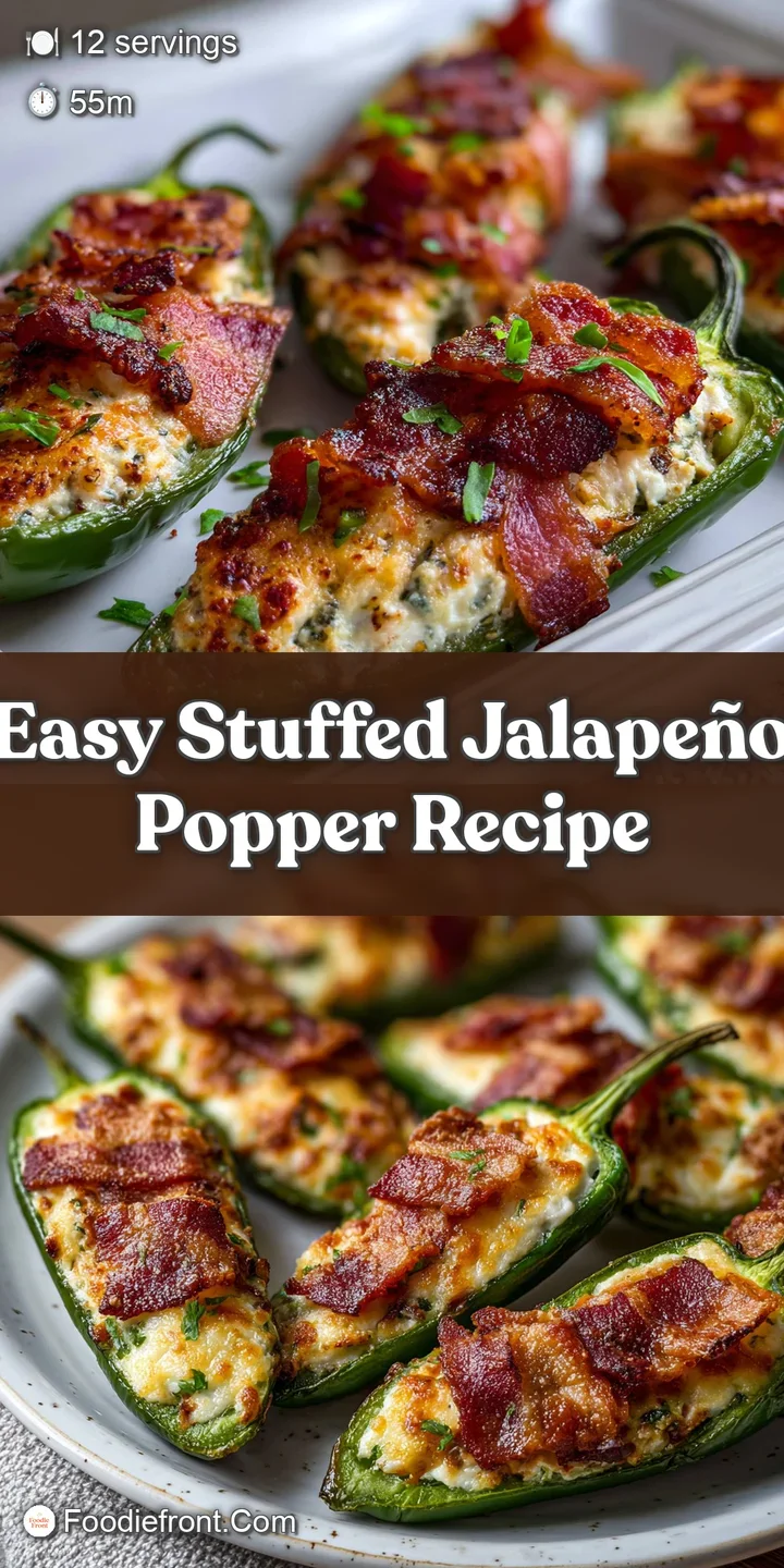 Close-up of a baked jalape&ntilde;o popper, bubbly melted cheese, and golden-brown, crispy exterior showcasing a spicy and savory...