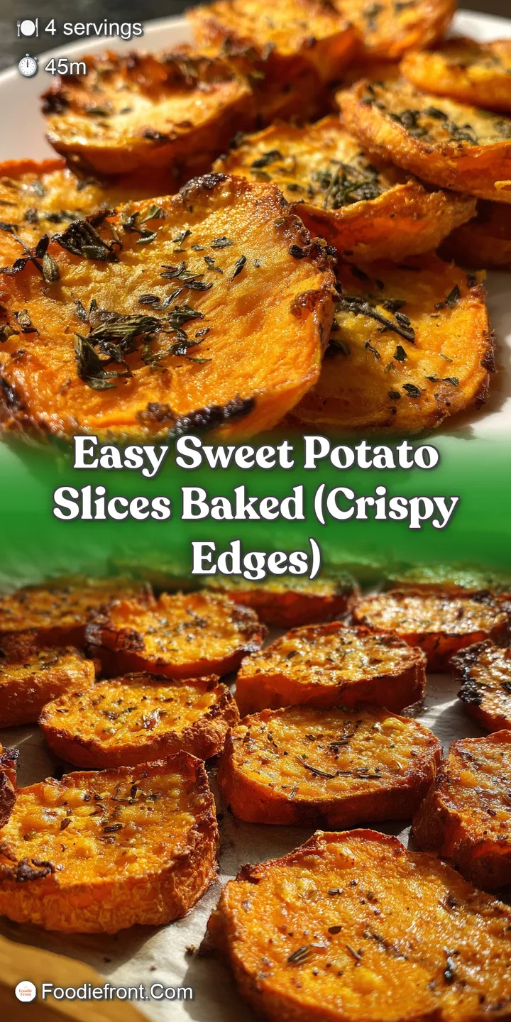 Close-up reveals tender texture and slight char of sweet potato. Glistening glaze, herbs sprinkled across slices, inviting.