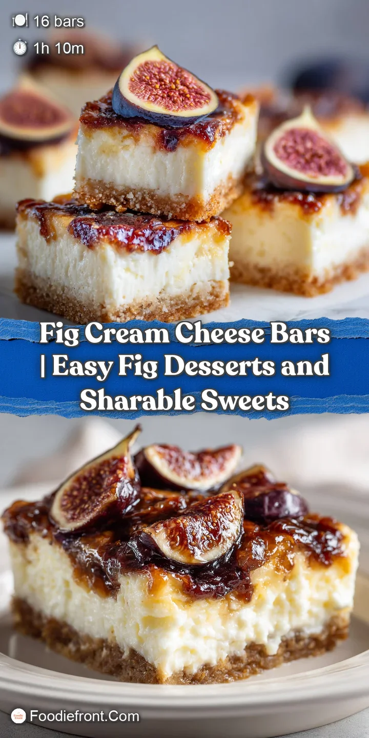 Close-up of a chewy fig bar with a smooth, pale cream cheese filling and a sweet, dark fig layer.