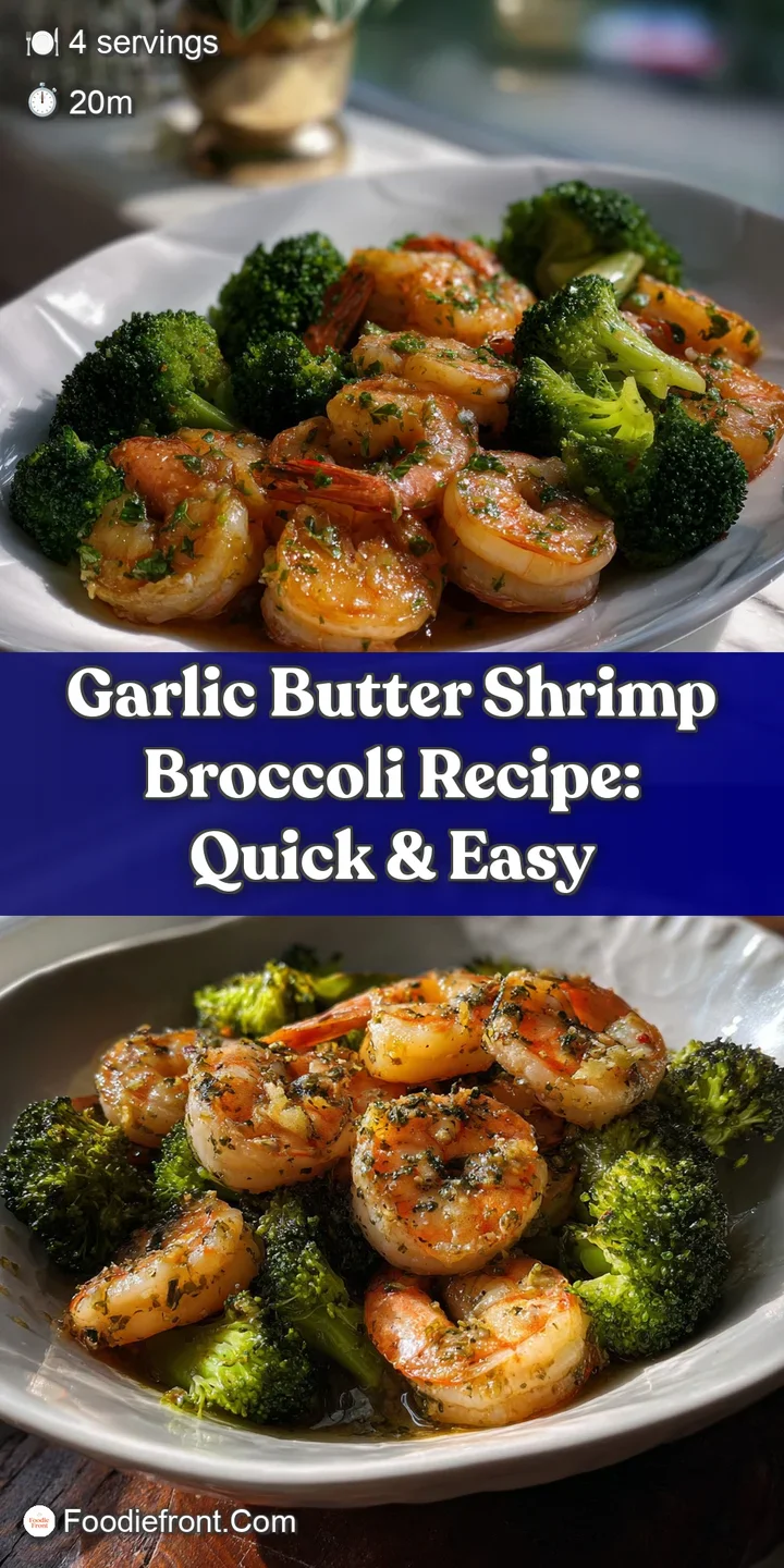 Juicy shrimp glistening with savory garlic butter, nestled amongst tender green broccoli. Steam suggests a delightful warmth.