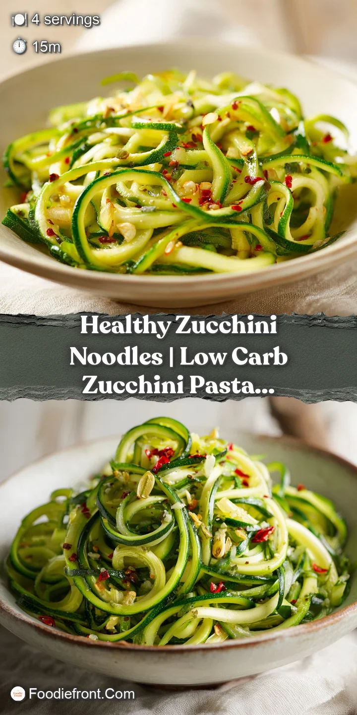 Macro shot of glistening, curly green zucchini spirals coated in olive oil with a sprinkle of cracked black pepper.