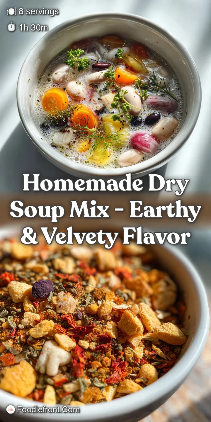 Close-up of the textured soup, revealing a tapestry of deep browns and subtle greens. The steam suggests warmth, inviting ...