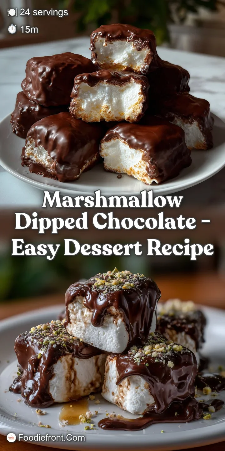 Close-up of a melting marshmallow covered in dark chocolate, capturing the textures, colors, and the delightful, sharp sha...