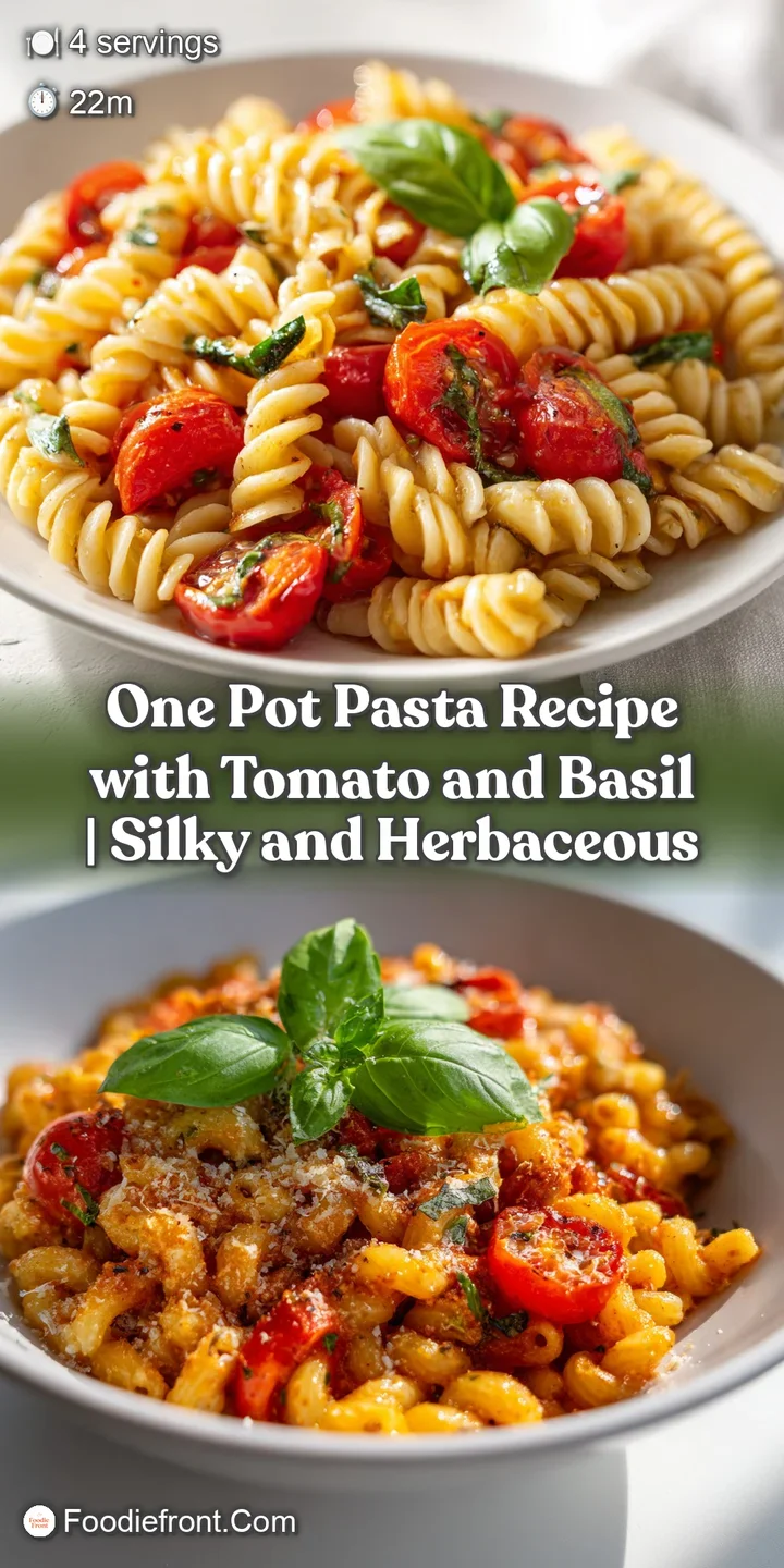 Close-up of glistening pasta, plump tomato pieces, and verdant basil, showcasing the simple freshness of the dish.