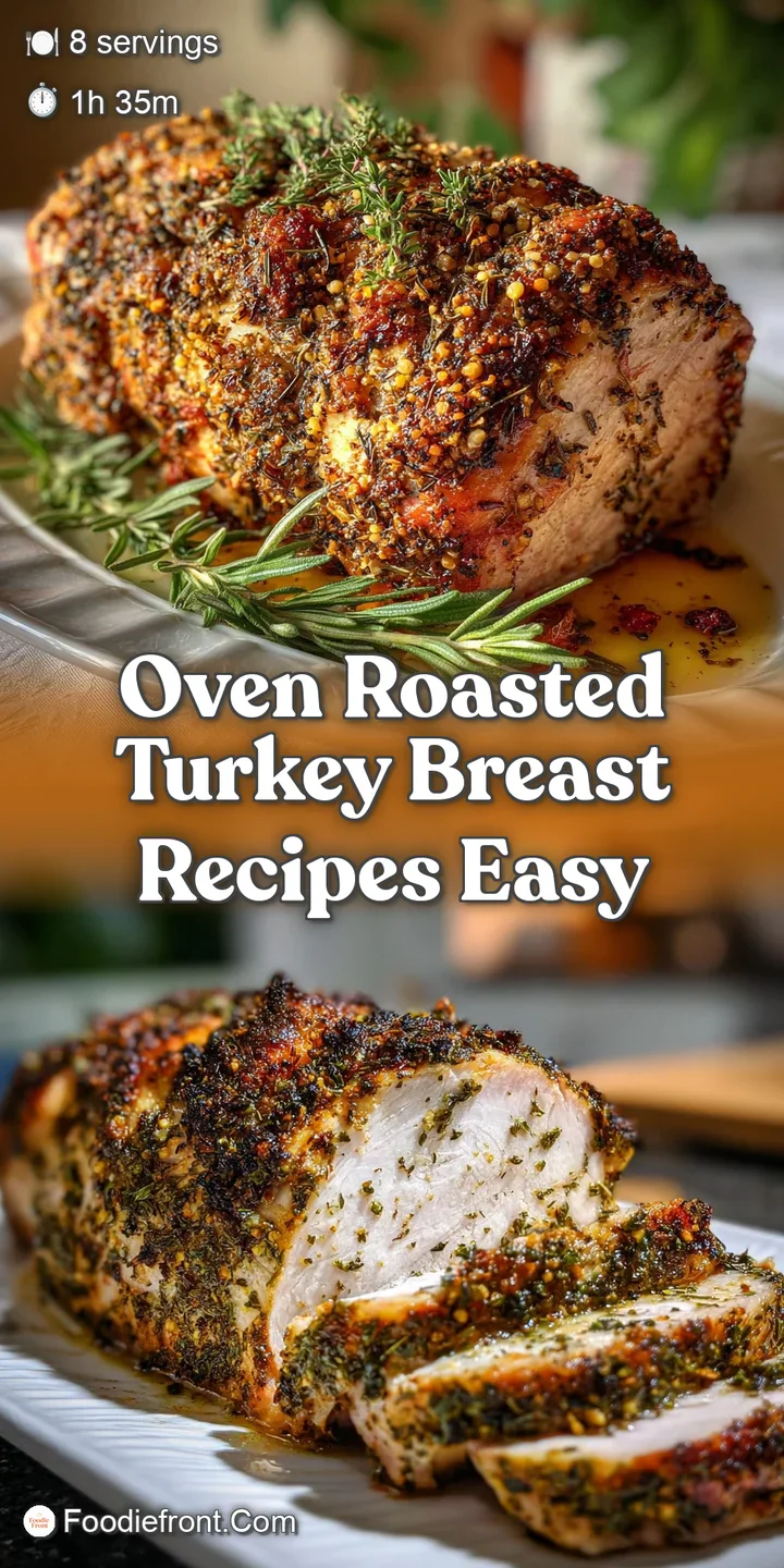 Close-up of juicy, herb-crusted turkey, showing glistening, golden-brown skin and a glimpse of the succulent meat beneath.