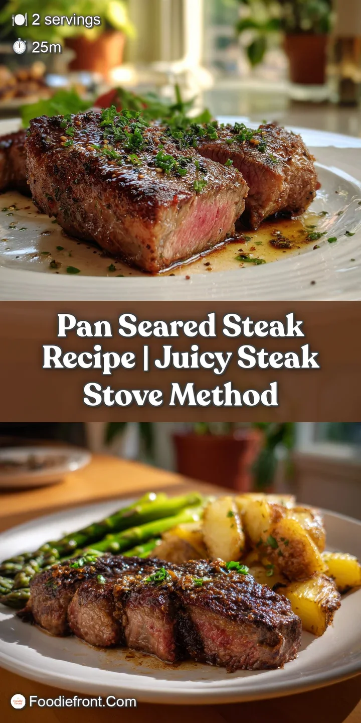 Close-up reveals the juicy, marbled texture of the seared steak, the tempting dark crust, and fragrant steam rising from t...