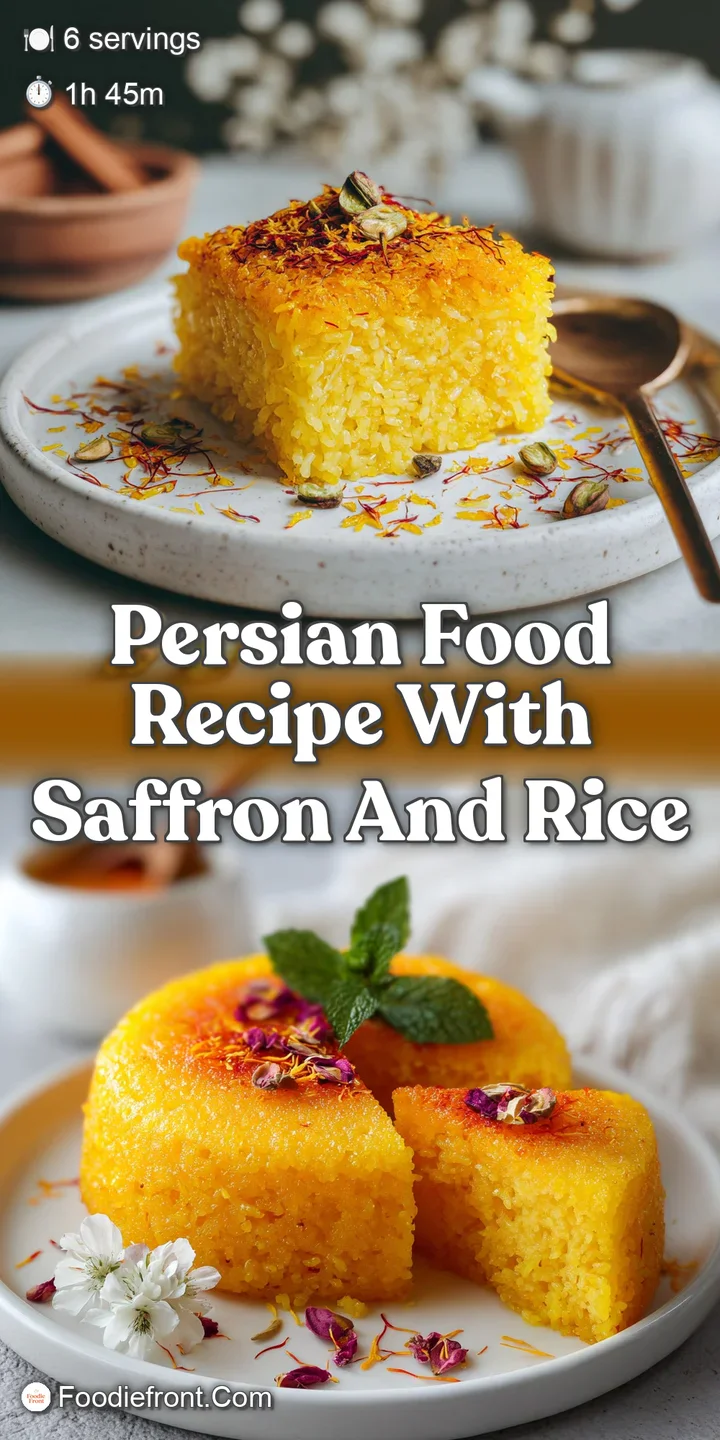 Close-up of fluffy saffron rice grains next to a piece of flavorful saffron chicken. The light golden hue suggests a rich,...