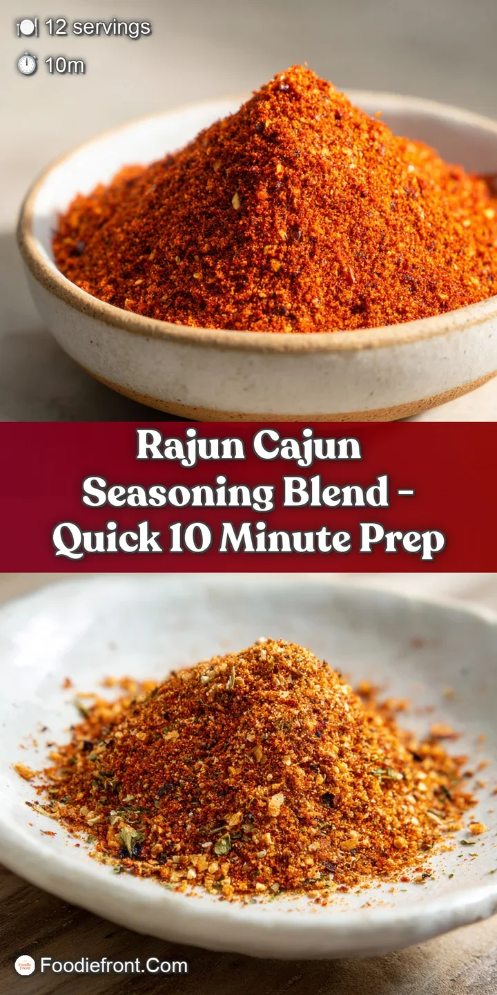 Intense close-up showcasing the vibrant colors and varied textures of the Rajun Cajun seasoning, with a tantalizing, spicy...
