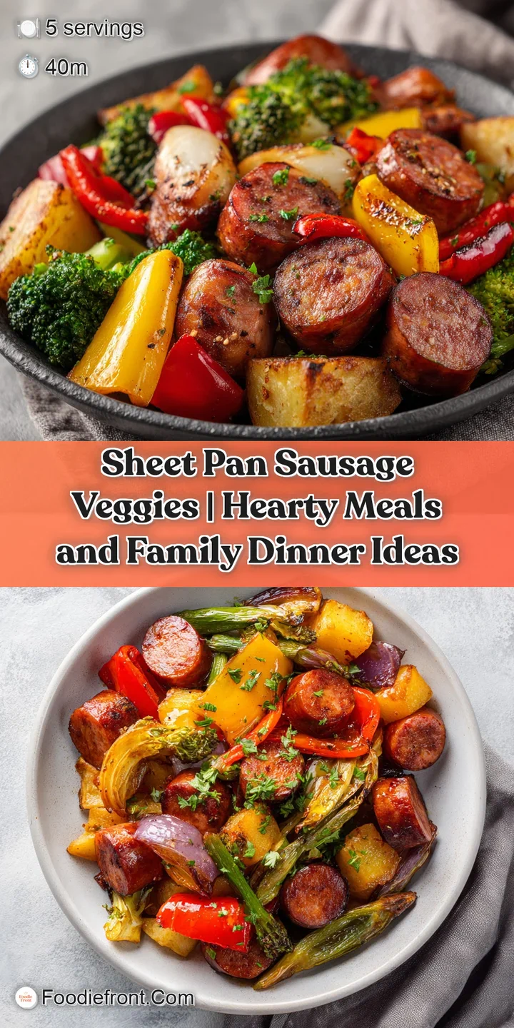 Close-up of glistening, charred sausage links nestled amongst deeply roasted, sweet bell peppers and onions.