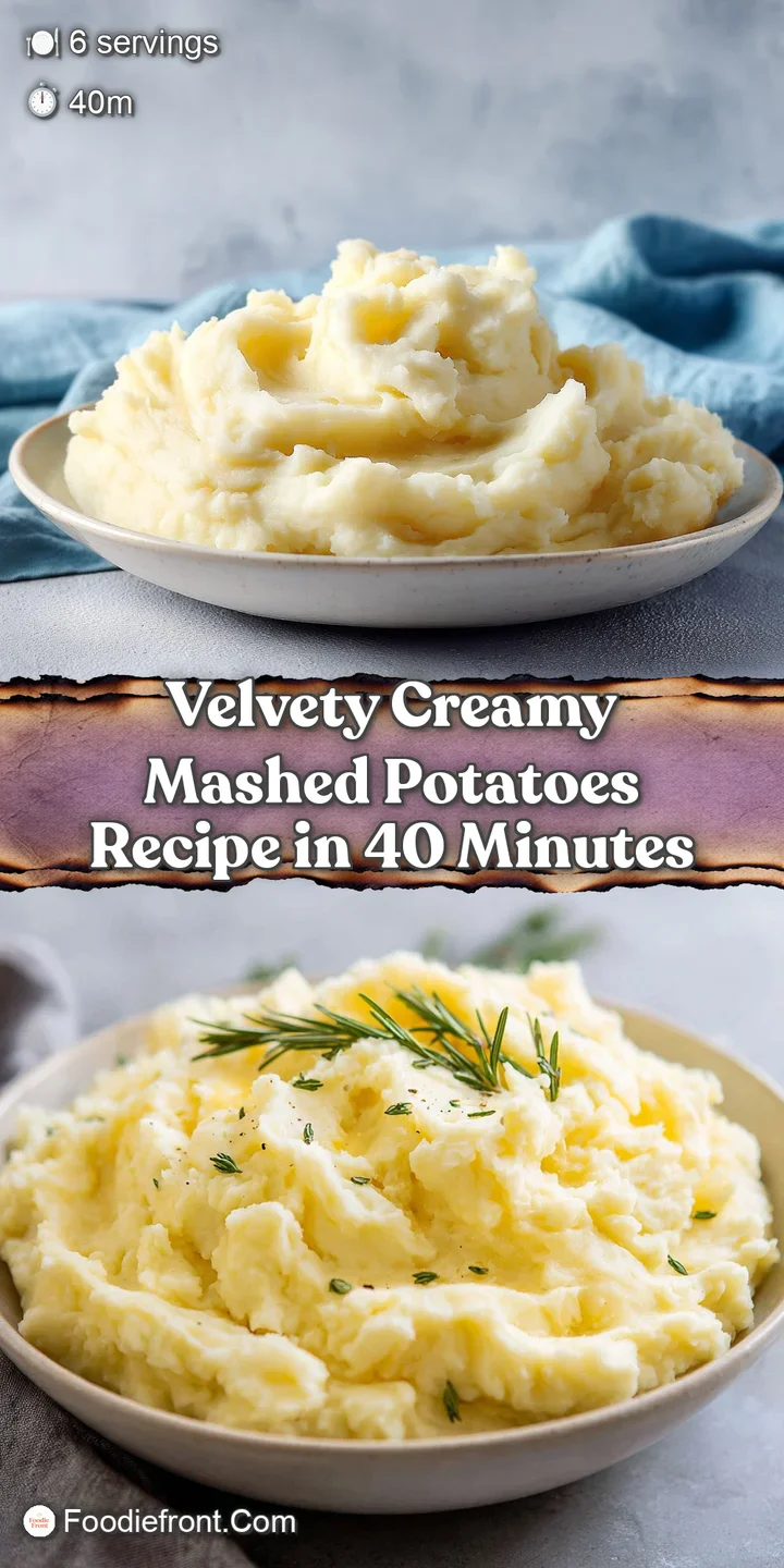 Close-up of rich, creamy mashed Yukon Gold potatoes. Texture is fluffy and smooth, with glistening butter and fresh herb f...