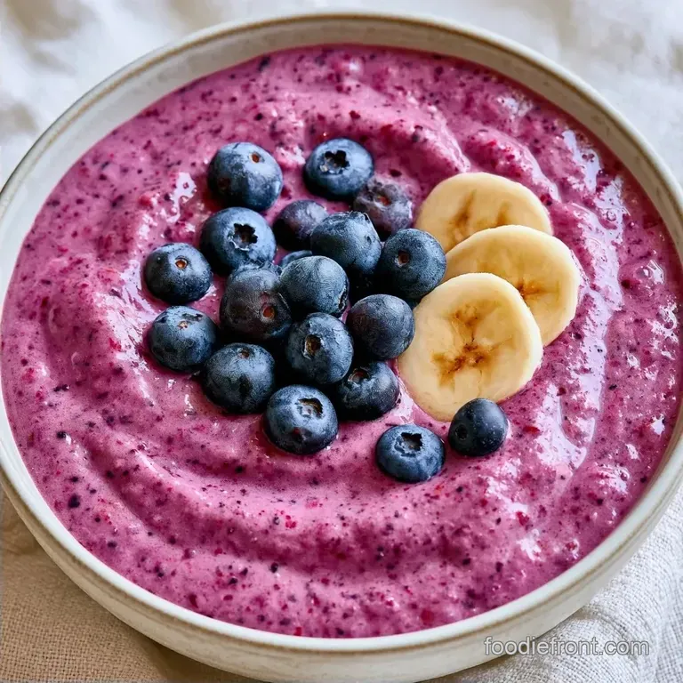 Blueberry Banana Oatmeal Smoothie with Greek Yogurt