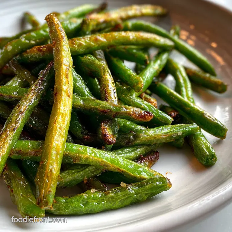 Bright green beans artfully plated, steam rising, tossed with herbs and glistening with butter; inviting and fresh.