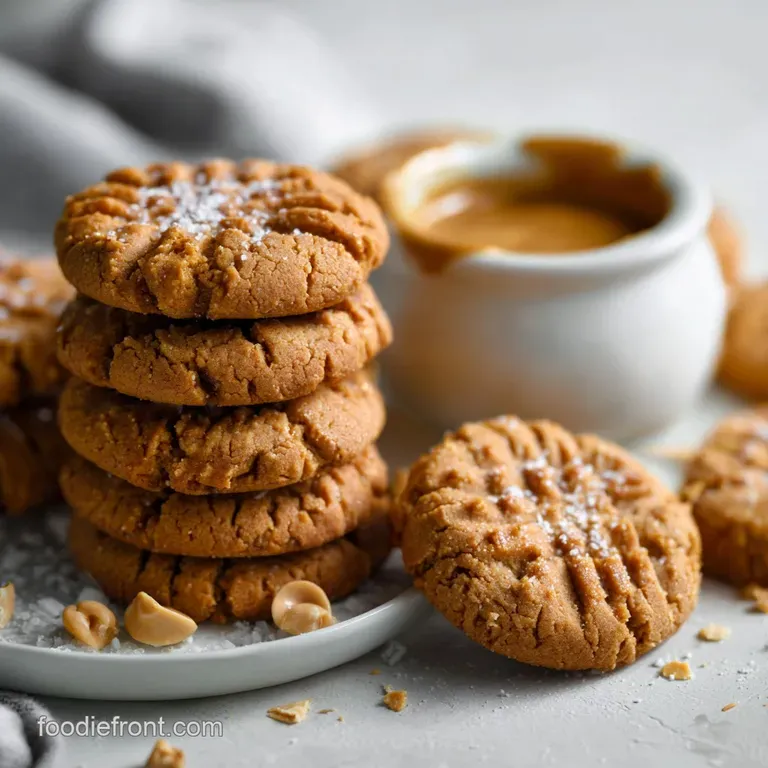 A stack of soft, chewy cookies drizzled with melted cookie butter on a rustic wooden board, ready to be served.