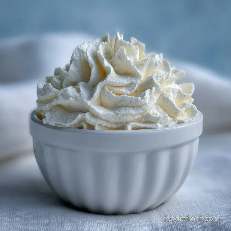 Slice of cake with billowy, velvety Cool Whip frosting. A dessert so light it looks like a cloud in every bite.