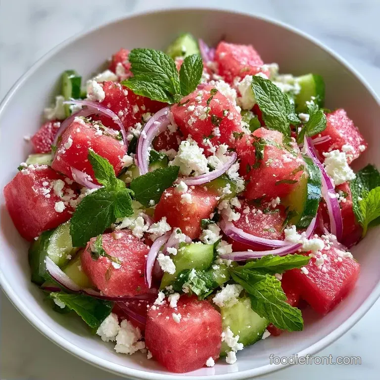 Cucumber Watermelon Mint Salad with Feta
