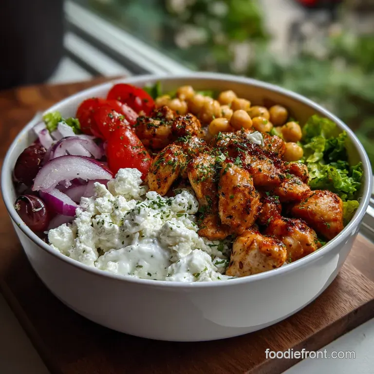 Greek Chickpea Chicken Bowl