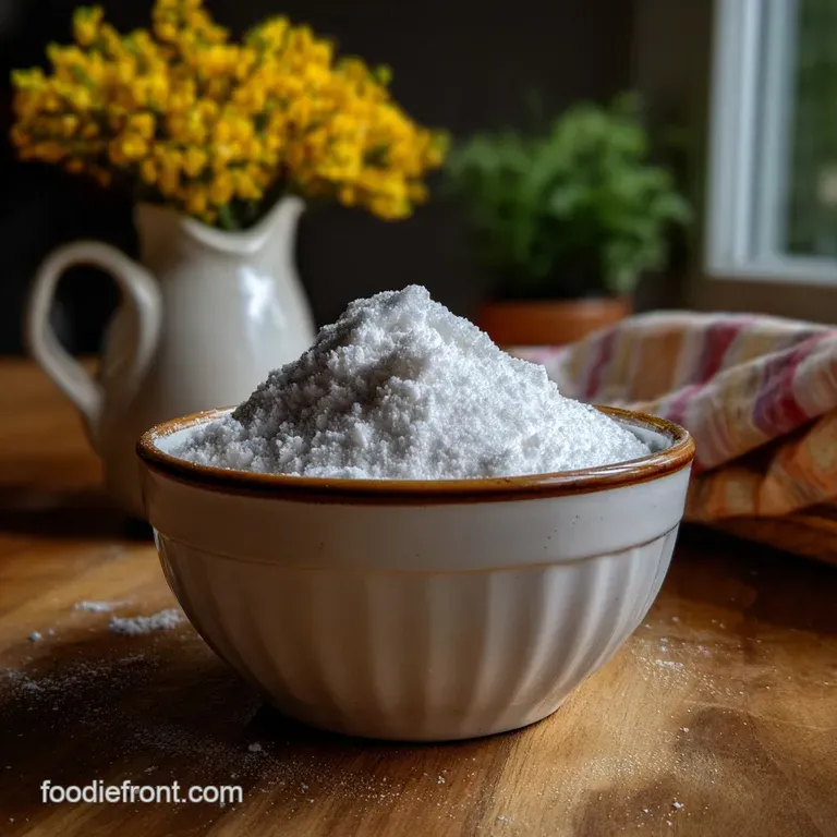 A delicate dusting of fine, white icing sugar gracefully adorns a slice of cake, offering a light, ethereal contrast to th...