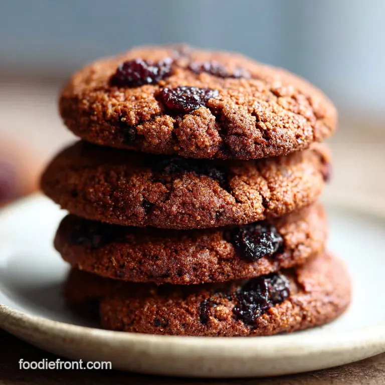 A slice of buttery dried cherry bar sits elegantly on a white plate. Flaky, crumbly texture, drizzled with more rich brown...