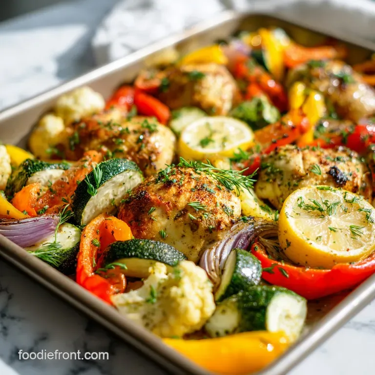 A vibrant plate piled with tender, seasoned chicken chunks, bright vegetables, and a sprinkle of fresh parsley.