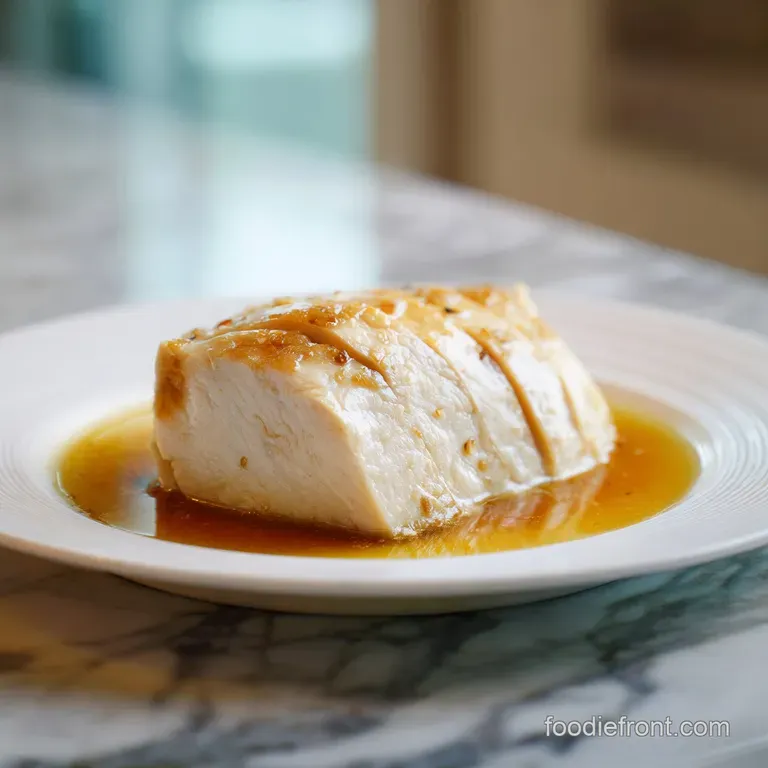 Perfectly seared chicken breast artfully arranged with sprigs of rosemary and thyme, alongside a bright, colorful medley o...