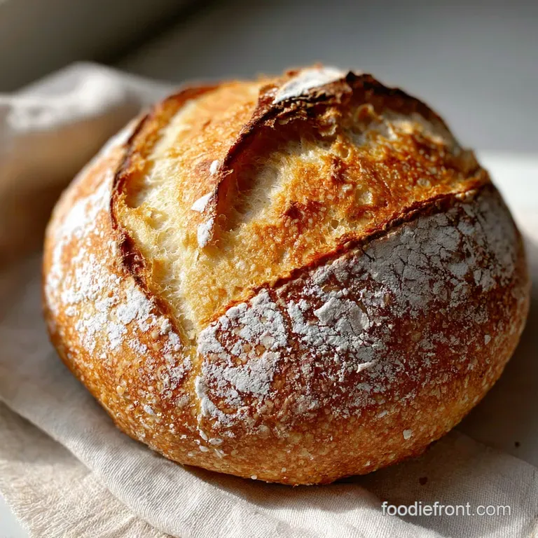 Close-up of active sourdough starter, showcasing its airy pockets and creamy consistency. A swirling, organic texture and ...