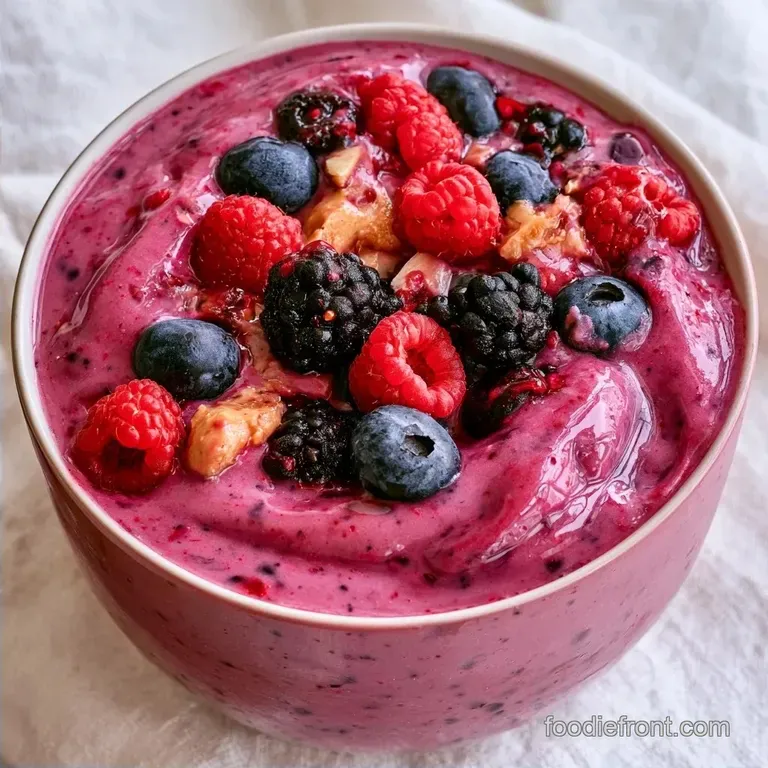 Protein Powder Breakfast Smoothie with Mixed Berries