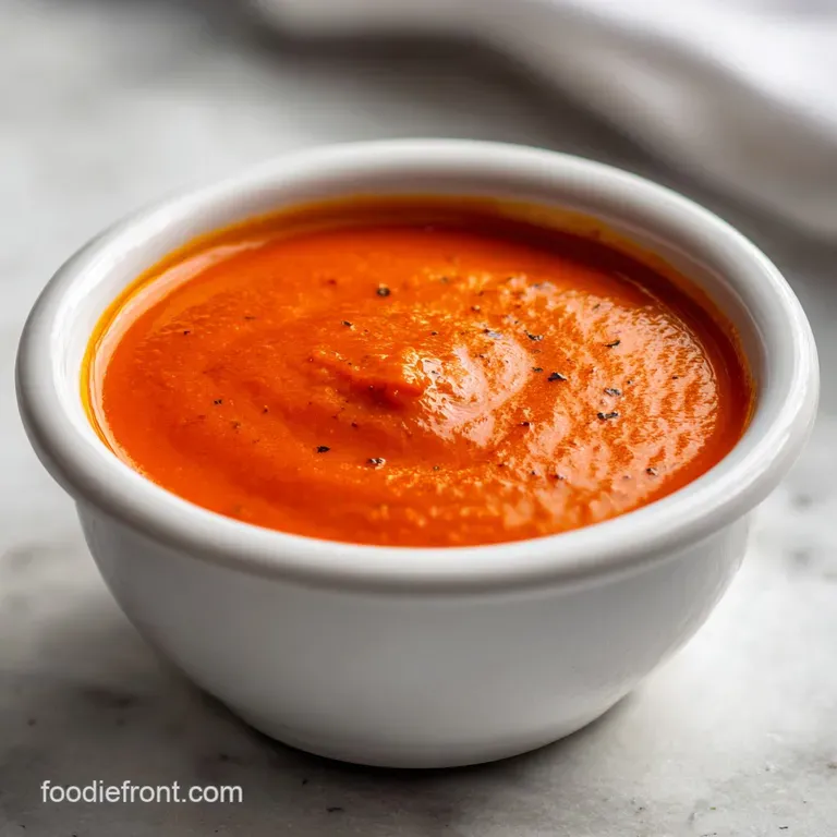 Glossy, fiery red hot sauce drizzled artfully over creamy white tacos; fresh cilantro and lime wedges add bright color.