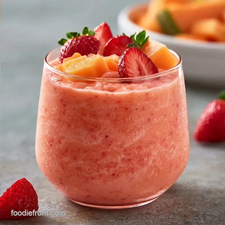 Strawberry Cantaloupe Smoothie in 5 Minutes
