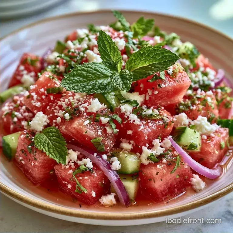 Sweet Savory Watermelon Salad with Feta