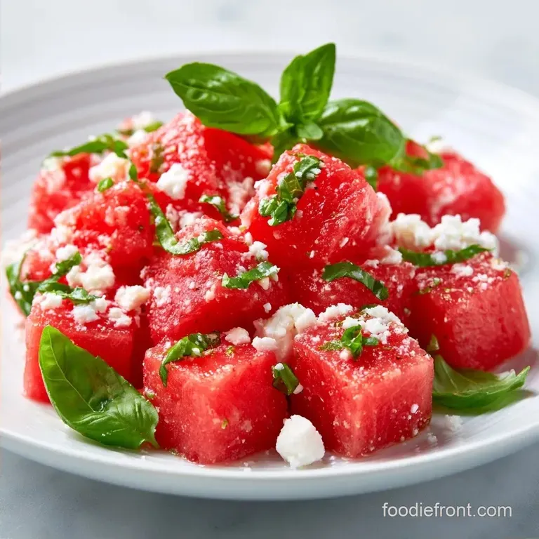Watermelon Basil Feta Salad in 10 Minutes