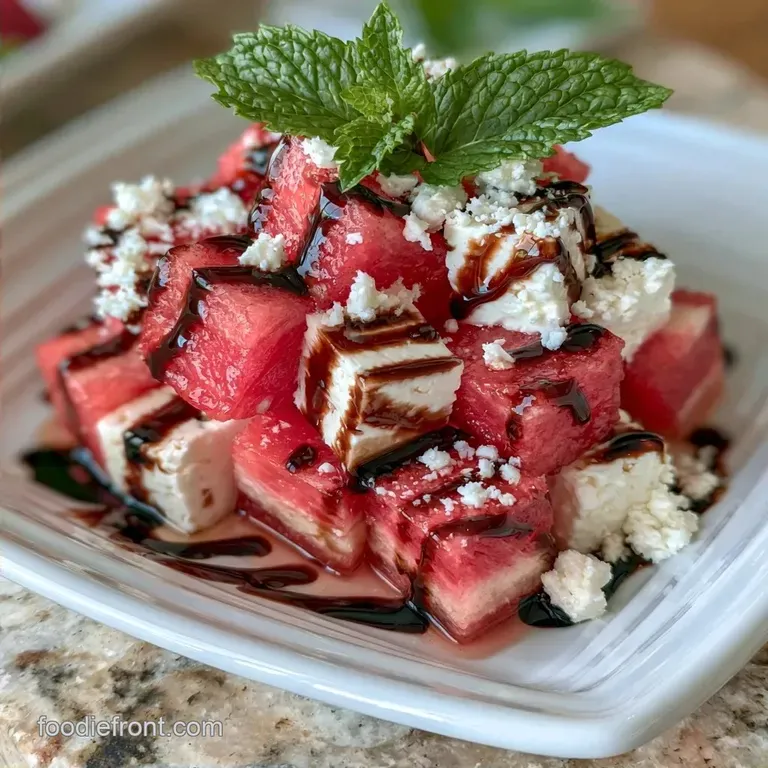 Watermelon Feta Bites with Balsamic Glaze