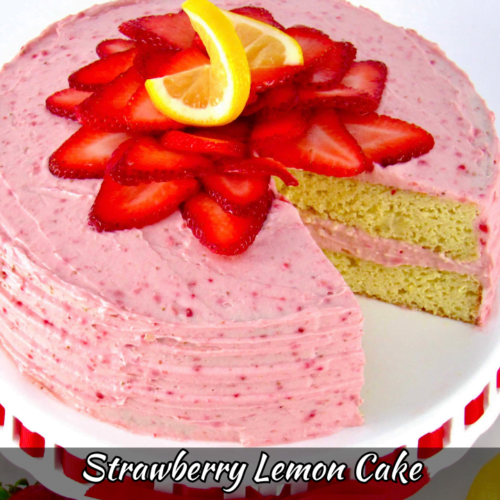 Strawberry Lemon Cake Recipe How To Make Strawberry Lemon Cake   Strawberry Lemon Cake Recipe 500x500 